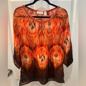 Chico’s Beaded Blouse Size 0